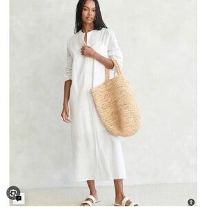 Jenni Kayne Capri Caftan Dress Cover Up Linen Ivory XS Coachella Festival